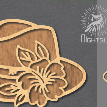 Intra απο ξύλο plywood 3mm-4mm πάχος - Διακόσμηση με κομμένο λέιζερ καπέλο λουλουδιών 1 Δίασταση 20x20 cm INTRAFABR-122932603 - Image 1