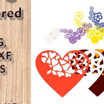 Intra απο ξύλο plywood 3mm-4mm πάχος - Αρχεία πολλαπλών επιπέδων Flower Heart 3D Δίασταση 250x220 cm INTRAFABR-109349352 - Image 3