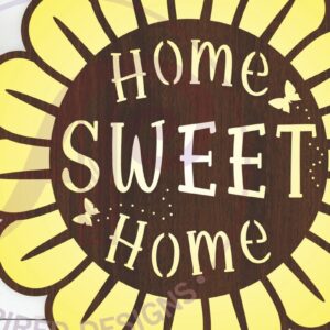 Intra απο ξύλο plywood 3mm-4mm πάχος - Flower Home Sweet Home Wall Art Σημάδι Δίασταση 40x50 cm INTRAFABR-113218009