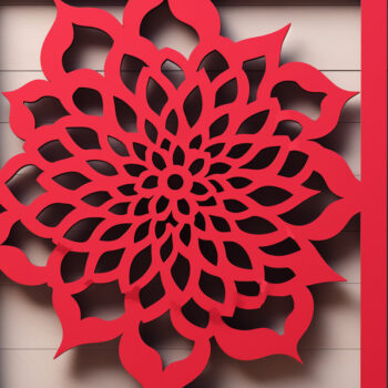 Intra απο ξύλο plywood 3mm-4mm πάχος - Λουλούδι σε πλαίσιο Διακόσμηση τοίχου  Πακέτο Δίασταση 4x4 cm INTRAFABR-91817502 - Image 3