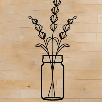 Intra απο ξύλο plywood 3mm-4mm πάχος - Λουλούδι σε βάζο Μεταλλική διακόσμηση τοίχου, Laser Δίασταση 40x50 cm INTRAFABR-65457894 - Image 1