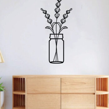 Intra απο ξύλο plywood 3mm-4mm πάχος - Λουλούδι σε βάζο Μεταλλική διακόσμηση τοίχου, Laser Δίασταση 40x50 cm INTRAFABR-65457894 - Image 3