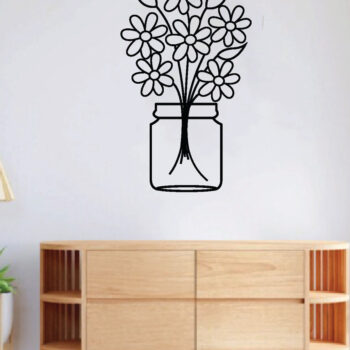 Intra απο ξύλο plywood 3mm-4mm πάχος - Λουλούδι σε βάζο Μεταλλική διακόσμηση τοίχου, Laser Δίασταση 40x50 cm INTRAFABR-65457765 - Image 3