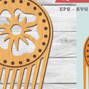 Intra απο ξύλο plywood 3mm-4mm πάχος - Flower Laser Cut Comb  Δίασταση 20x20 cm INTRAFABR-104778199