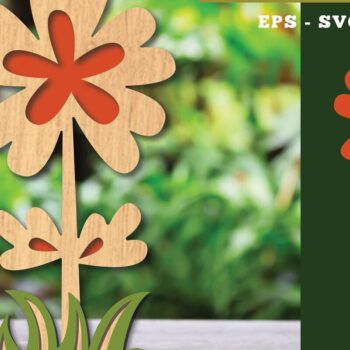 Intra απο ξύλο plywood 3mm-4mm πάχος - Διακόσμηση με κομμένα λέιζερ λουλουδιών 1 Δίασταση 20x20 cm INTRAFABR-113207219 - Image 1