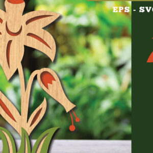 Intra απο ξύλο plywood 3mm-4mm πάχος - Διακόσμηση με κομμένα λέιζερ λουλουδιών 11 Δίασταση 20x20 cm INTRAFABR-113208468