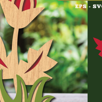 Intra απο ξύλο plywood 3mm-4mm πάχος - Διακόσμηση με κομμένα λέιζερ λουλουδιών 12 Δίασταση 20x20 cm INTRAFABR-113208496 - Image 1