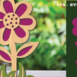 Intra απο ξύλο plywood 3mm-4mm πάχος - Διακόσμηση με κομμένα λέιζερ λουλουδιών 3 Δίασταση 20x20 cm INTRAFABR-113208107