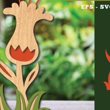 Intra απο ξύλο plywood 3mm-4mm πάχος - Διακόσμηση με κομμένα λέιζερ λουλουδιών 6 Δίασταση 20x20 cm INTRAFABR-113208249 - Image 1