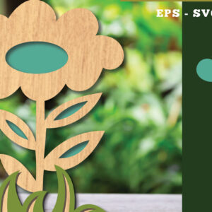 Intra απο ξύλο plywood 3mm-4mm πάχος - Διακόσμηση με κομμένα λέιζερ λουλουδιών 9 Δίασταση 20x20 cm INTRAFABR-113208398