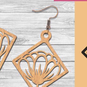 Intra απο ξύλο plywood 3mm-4mm πάχος - Σκουλαρίκια κομμένα με λέιζερ λουλουδιών 5 Δίασταση 3x3 cm INTRAFABR-105776860 - Image 1