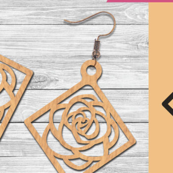 Intra απο ξύλο plywood 3mm-4mm πάχος - Σκουλαρίκια κομμένα με λέιζερ λουλουδιών 6 Δίασταση 3x3 cm INTRAFABR-105776881 - Image 1