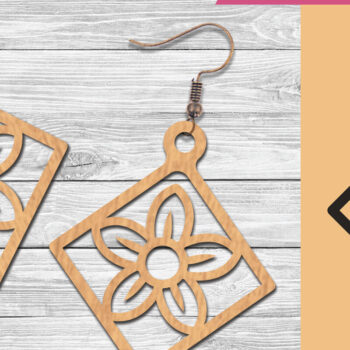 Intra απο ξύλο plywood 3mm-4mm πάχος - Σκουλαρίκια κομμένα με λέιζερ λουλουδιών 7 Δίασταση 3x3 cm INTRAFABR-105776907 - Image 1