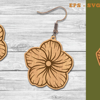 Intra απο ξύλο plywood 3mm-4mm πάχος - Σκουλαρίκια κομμένα με λέιζερ λουλουδιών 8 Δίασταση 3x3 cm INTRAFABR-111468626 - Image 1