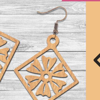 Intra απο ξύλο plywood 3mm-4mm πάχος - Σκουλαρίκια κομμένα με λέιζερ λουλουδιών 8 Δίασταση 3x3 cm INTRAFABR-105776958 - Image 1