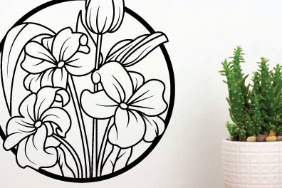 Intra απο ξύλο plywood 3mm-4mm πάχος -  κοπής με λέιζερ λουλουδιών, τέχνη χαρακτικής  Δίασταση 40x50 cm INTRAFABR-64506003