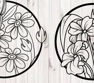 Intra απο ξύλο plywood 3mm-4mm πάχος - Πακέτο τέχνης τοίχου με λουλούδια κομμένα με λέιζερ Δίασταση 40x50 cm INTRAFABR-97385715