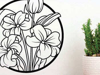 Intra απο ξύλο plywood 3mm-4mm πάχος - Πακέτο τέχνης τοίχου με λουλούδια κομμένα με λέιζερ Δίασταση 40x50 cm INTRAFABR-97385715 - Image 4