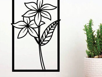 Intra απο ξύλο plywood 3mm-4mm πάχος - Πακέτο τέχνης τοίχου με λουλούδια κομμένα με λέιζερ Δίασταση 40x50 cm INTRAFABR-97383754 - Image 3