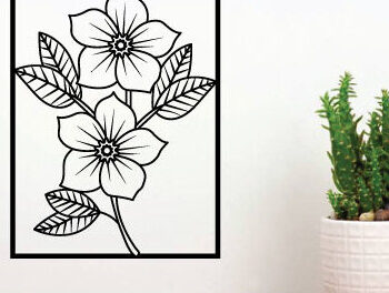 Intra απο ξύλο plywood 3mm-4mm πάχος - Πακέτο τέχνης τοίχου με λουλούδια κομμένα με λέιζερ Δίασταση 40x50 cm INTRAFABR-97383754 - Image 6