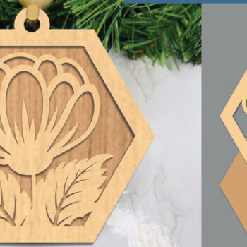 Intra απο ξύλο plywood 3mm-4mm πάχος - Στολίδι κομμένο με λέιζερ λουλουδιών  Δίασταση 6x6 cm INTRAFABR-105419225 - Image 1