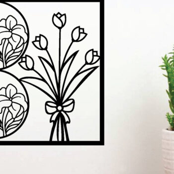 Intra απο ξύλο plywood 3mm-4mm πάχος - Flower Laser Κοπή Μεταλλικών Τέχνης Τοίχων Δίασταση 40x50 cm INTRAFABR-89288599 - Image 2