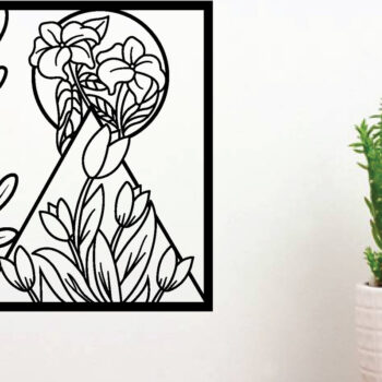 Intra απο ξύλο plywood 3mm-4mm πάχος - Flower Laser Κοπή Μεταλλικών Τέχνης Τοίχων Δίασταση 40x50 cm INTRAFABR-89288935 - Image 2