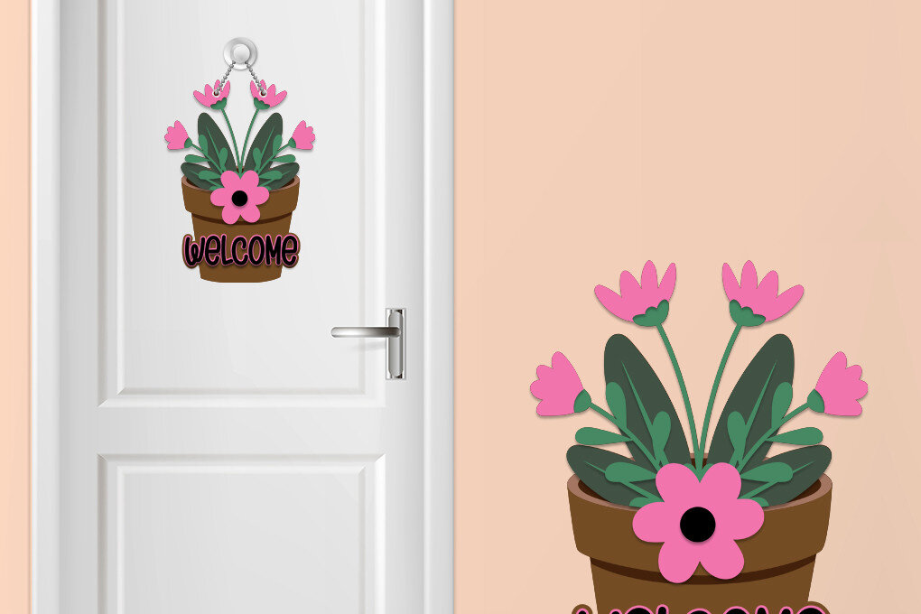 Intra απο ξύλο plywood 3mm-4mm πάχος - Πινακίδα πόρτας με στρώσεις λουλουδιών -  Eps Ai Δίασταση 30x20 cm INTRAFABR-29575051