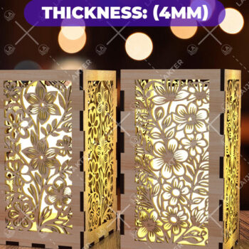 Intra απο ξύλο plywood 3mm-4mm πάχος - Φύλλα λουλουδιών Κηροπήκτης Laser Cut 01 Δίασταση 20x20 cm INTRAFABR-108643748 - Image 1