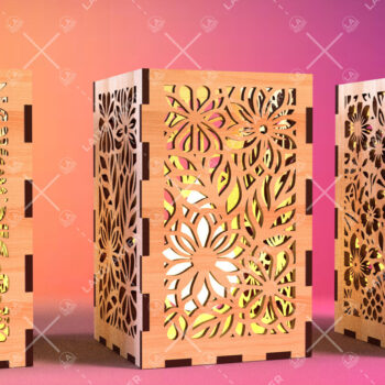 Intra απο ξύλο plywood 3mm-4mm πάχος - Φύλλα λουλουδιών Κηροπήγιο 09 Δίασταση 20x20 cm INTRAFABR-109023430 - Image 3