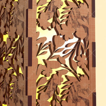 Intra απο ξύλο plywood 3mm-4mm πάχος - Φύλλα λουλουδιών Κηροπήγιο κομμένο με λέιζερ Δίασταση 20x20 cm INTRAFABR-91193505 - Image 5