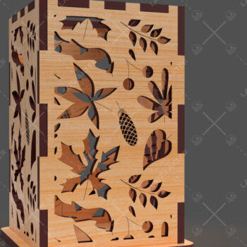 Intra απο ξύλο plywood 3mm-4mm πάχος - Φύλλα λουλουδιών Κηροπήγιο κομμένο με λέιζερ Δίασταση 20x20 cm INTRAFABR-91193504 - Image 2