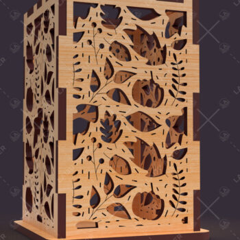 Intra απο ξύλο plywood 3mm-4mm πάχος - Φύλλα λουλουδιών Κηροπήγιο κομμένο με λέιζερ Δίασταση 20x20 cm INTRAFABR-91193504 - Image 3