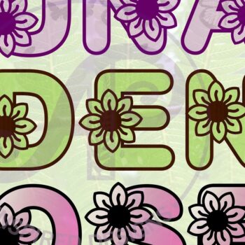 Intra απο ξύλο plywood 3mm-4mm πάχος - Σύνολο λουλουδιών γραμμάτων αλφάβητου  Cut Files Δίασταση 30x20 cm INTRAFABR-67816592 - Image 1