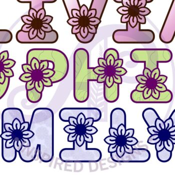 Intra απο ξύλο plywood 3mm-4mm πάχος - Σύνολο λουλουδιών γραμμάτων αλφάβητου  Cut Files Δίασταση 30x20 cm INTRAFABR-67816592 - Image 2