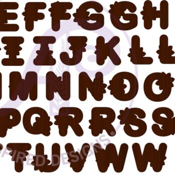 Intra απο ξύλο plywood 3mm-4mm πάχος - Σύνολο λουλουδιών γραμμάτων αλφάβητου  Cut Files Δίασταση 30x20 cm INTRAFABR-67816592 - Image 4