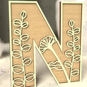 Intra απο ξύλο plywood 3mm-4mm πάχος - Γράμματα λουλουδιών | Alphabet | Floral Design Δίασταση 30x20 cm INTRAFABR-118677056 - Image 1