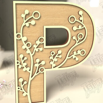 Intra απο ξύλο plywood 3mm-4mm πάχος - Γράμματα λουλουδιών | Alphabet | Floral Design Δίασταση 30x20 cm INTRAFABR-118677119 - Image 1