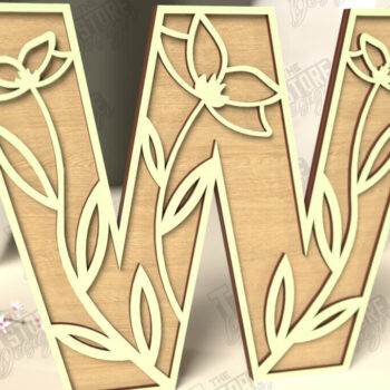 Intra απο ξύλο plywood 3mm-4mm πάχος - Γράμματα λουλουδιών | Alphabet | Floral Design Δίασταση 30x20 cm INTRAFABR-118677275 - Image 1