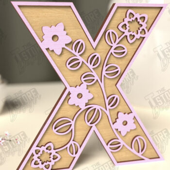 Intra απο ξύλο plywood 3mm-4mm πάχος - Γράμματα λουλουδιών | Alphabet | Floral Design Δίασταση 30x20 cm INTRAFABR-118677307 - Image 1