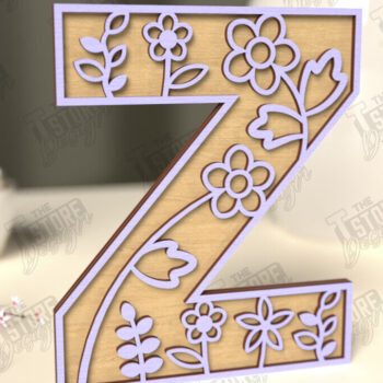 Intra απο ξύλο plywood 3mm-4mm πάχος - Γράμματα λουλουδιών | Alphabet | Floral Design Δίασταση 30x20 cm INTRAFABR-118677354 - Image 1