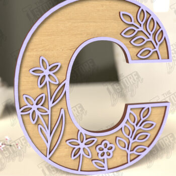 Intra απο ξύλο plywood 3mm-4mm πάχος - Γράμματα λουλουδιών | Alphabet | Floral Design Δίασταση 30x20 cm INTRAFABR-118352714 - Image 1