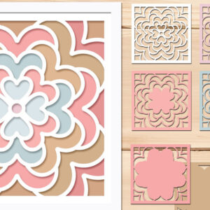 Intra απο ξύλο plywood 3mm-4mm πάχος - Flower Mandala 3d Shadow Box  Δίασταση 8x8 cm INTRAFABR-69484110