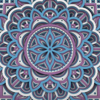 Intra απο ξύλο plywood 3mm-4mm πάχος - Flower Mandala , Layered Mandala  Δίασταση 30x30 cm INTRAFABR-29230693 - Image 1