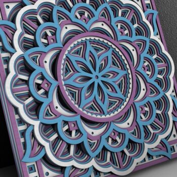Intra απο ξύλο plywood 3mm-4mm πάχος - Flower Mandala , Layered Mandala  Δίασταση 30x30 cm INTRAFABR-29230693 - Image 2