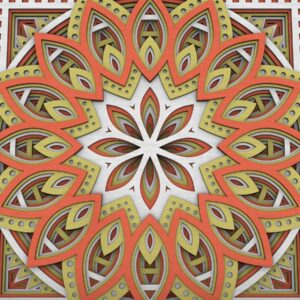 Intra απο ξύλο plywood 3mm-4mm πάχος - Flower Mandala , Layered Mandala  Δίασταση 30x30 cm INTRAFABR-29230823