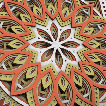 Intra απο ξύλο plywood 3mm-4mm πάχος - Flower Mandala , Layered Mandala  Δίασταση 30x30 cm INTRAFABR-29230823 - Image 3