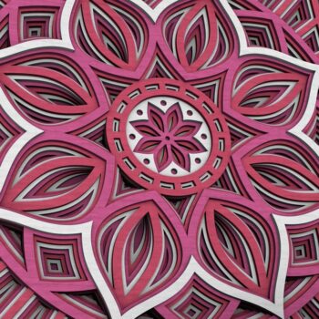 Intra απο ξύλο plywood 3mm-4mm πάχος - Flower Mandala , Layered Mandala  Δίασταση 30x30 cm INTRAFABR-29231036 - Image 3