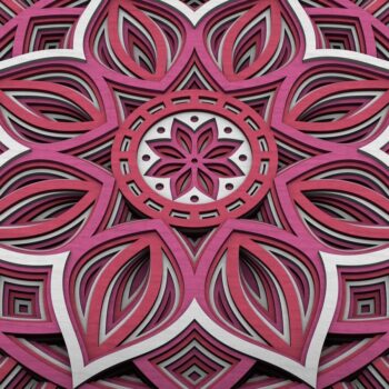 Intra απο ξύλο plywood 3mm-4mm πάχος - Flower Mandala , Layered Mandala  Δίασταση 30x30 cm INTRAFABR-29231036 - Image 4