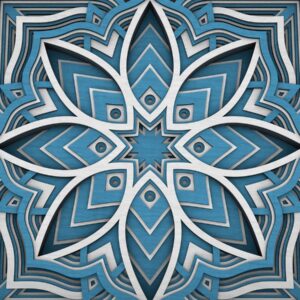 Intra απο ξύλο plywood 3mm-4mm πάχος - Flower Mandala , Layered Mandala  Δίασταση 30x30 cm INTRAFABR-29231160